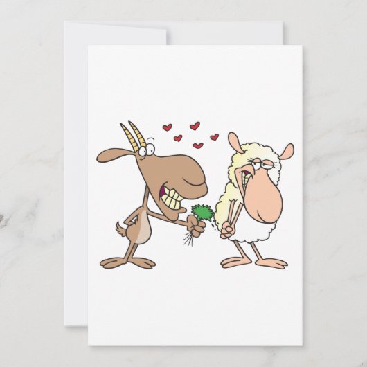Ziege und Schafe in Liebe Einladung (Vorderseite)