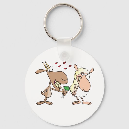 Ziege und Schafe in Liebe Schlüsselanhänger (Vorderseite)
