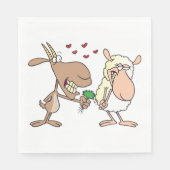 Ziege und Schafe in Liebe Serviette (Vorderseite)
