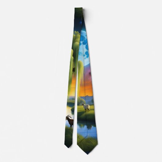 Ziege unter der Weide Krawatte (Rückseite)