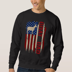 Ziege Vater American US Flag Farm Bauer Sweatshirt