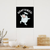 Ziege Vibes Funny Good Vibes Animal Pub Dark BG Poster (Küche)