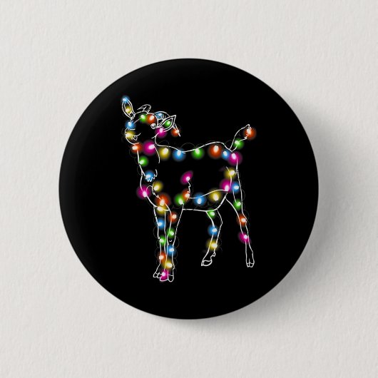 Ziege Weihnachten Leuchtbaum Ziege Lover Button (Vorderseite)