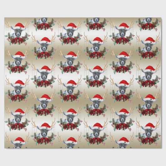 Ziege Weihnachten Niedliche Pygmy Baby Goat in Ant Geschenkpapier (Flach)