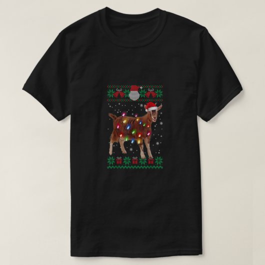Ziege Weihnachten Sweater Ziege Weihnachtsbaum Lic T-Shirt (Design vorne)