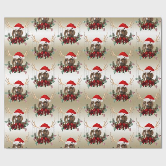 Ziege Weihnachts Adorable Boer Baby in Antlers Geschenkpapier (Flach)