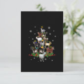 Ziege Weihnachtsbaum Schneegleite Xmas Dankeskarte (Stehend Vorderseite)