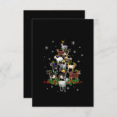Ziege Weihnachtsbaum Schneegleite Xmas Dankeskarte (Vorne/Hinten)