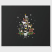Ziege Weihnachtsbaum Schneegleite Xmas Geschenkpapier (Flach)