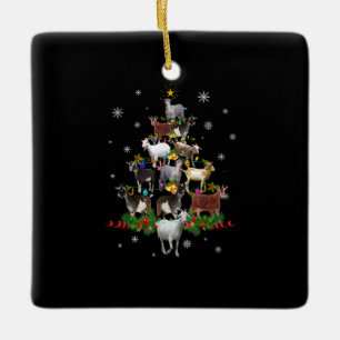 Ziege Weihnachtsbaum Schneegleite Xmas Keramikornament