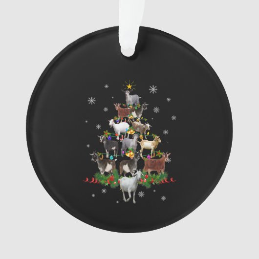 Ziege Weihnachtsbaum Schneegleite Xmas Ornament (Vorderseite)