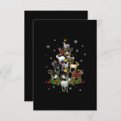 Ziege Weihnachtsbaum Snow Goat Xmas Begleitkarte (Vorne/Hinten)