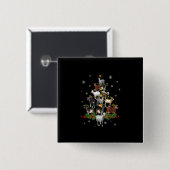 Ziege Weihnachtsbaum Snow Goat Xmas Button (Vorne & Hinten)