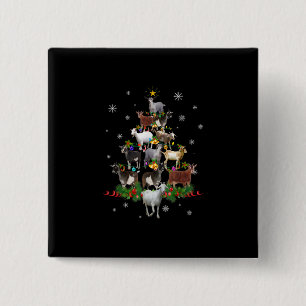 Ziege Weihnachtsbaum Snow Goat Xmas Button