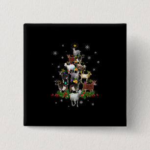 Ziege Weihnachtsbaum Snow Goat Xmas Button
