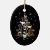Ziege Weihnachtsbaum Snow Goat Xmas Keramik Ornament (Vorne)