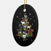 Ziege Weihnachtsbaum Snow Goat Xmas Keramik Ornament (Links)