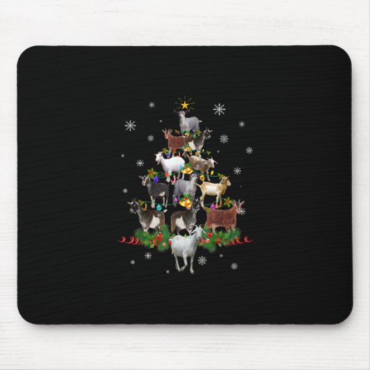 Ziege Weihnachtsbaum Snow Goat Xmas Mousepad (Vorne)