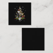 Ziege Weihnachtsbaum Snow Goat Xmas Quadratische Visitenkarte (Vorne/Hinten)