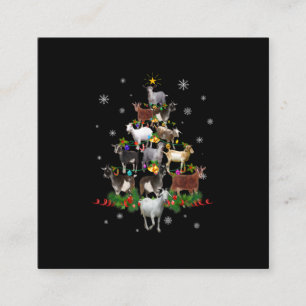 Ziege Weihnachtsbaum Snow Goat Xmas Quadratische Visitenkarte