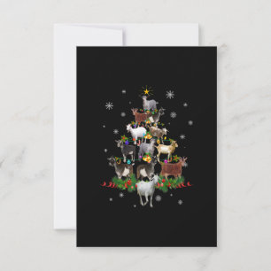 Ziege Weihnachtsbaum Snow Goat Xmas RSVP Karte