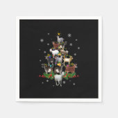 Ziege Weihnachtsbaum Snow Goat Xmas Serviette (Vorderseite)