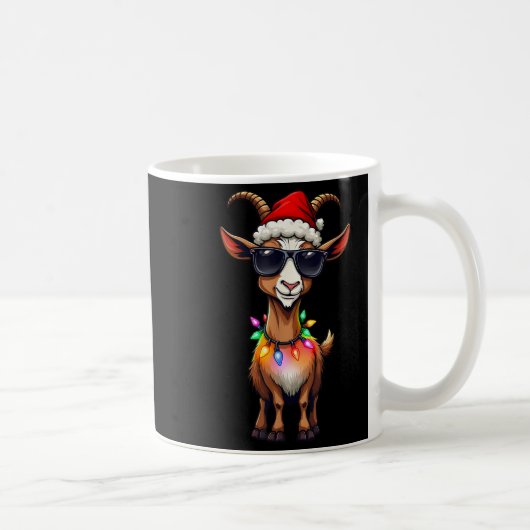 Ziege Weihnachtsmannmütze Lichter Weihnachten Nied Kaffeetasse (Rechts)