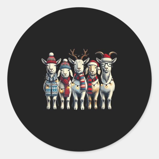 Ziege Weihnachtsziegen Weihnachtsziegen Lover Runder Aufkleber (Vorderseite)