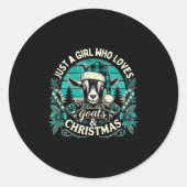 Ziege Weihnachtsziegen Weihnachtsziegen Lover Runder Aufkleber (Vorderseite)