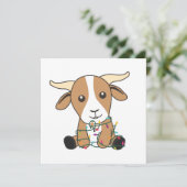 Ziege Weihnachtsziegen Wintertiere Einladung (Stehend Vorderseite)