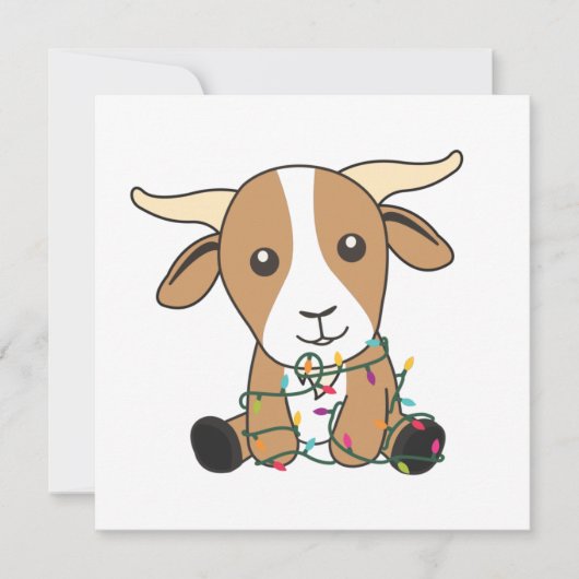 Ziege Weihnachtsziegen Wintertiere Einladung (Vorderseite)