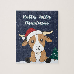 Ziege Weihnachtsziegen Wintertiere Jigsaw Puzzle