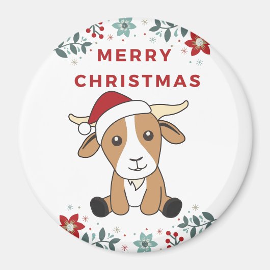 Ziege Weihnachtsziegen Wintertiere Magnet (Vorne)