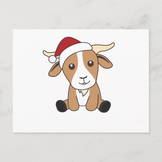 Ziege Weihnachtsziegen Wintertiere Postkarte (Vorderseite)