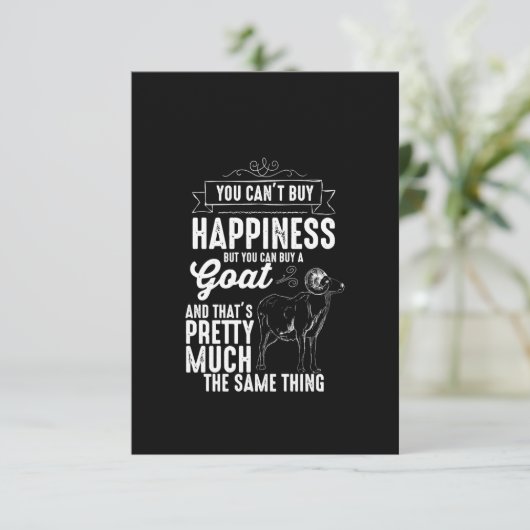 Ziege weit über dich kann Glück kaufen Dankeskarte (Stehend Vorderseite)