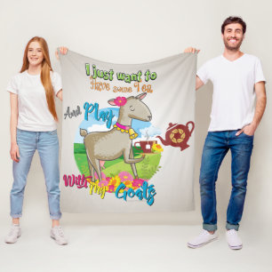 ZIEGE   Woll einfach ein Teestück mit Ziegen zu ha Fleecedecke