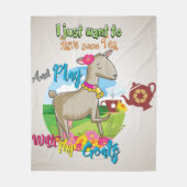 ZIEGE | Woll einfach ein Teestück mit Ziegen zu ha Fleecedecke (Vorderseite)