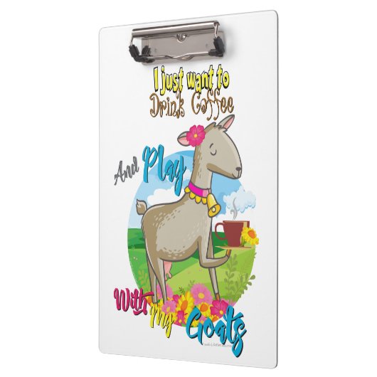 ZIEGE | Woll einfach Kaffee mit Ziegen zu trinken Klemmbrett (Links)