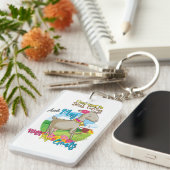 ZIEGE | Woll einfach Kaffee mit Ziegen zu trinken Schlüsselanhänger (Vorderseite rechts)