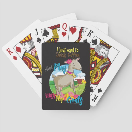 ZIEGE | Woll einfach Kaffee mit Ziegen zu trinken Spielkarten (Rückseite)