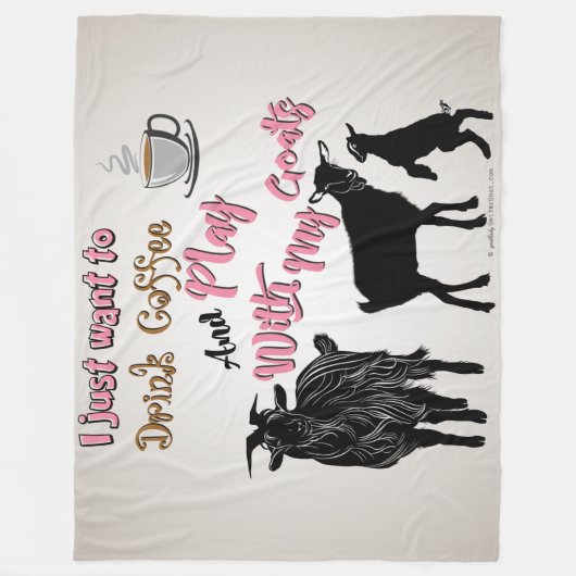 ZIEGE | woll einfach mit meiner Ziege Kaffee trink Fleecedecke (Vorderseite)