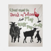 ZIEGE | woll einfach mit meiner Ziege Wine Play zu Fleecedecke (Vorderseite)