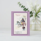 Ziege Zeichnend Buggy Vintag Geburtstag Postkarte (Stehend Vorderseite)