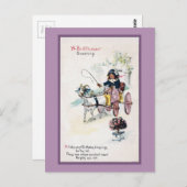 Ziege Zeichnend Buggy Vintag Geburtstag Postkarte (Vorne/Hinten)