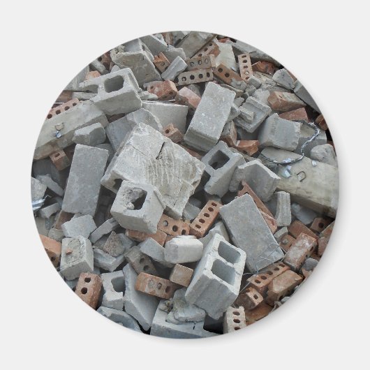 Ziegel & Blöcke Abrissmagnet aus Trümmerlöchern Magnet (Vorne)