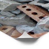 Ziegel und Blöcke Abrissschutt Poster (Ecke)