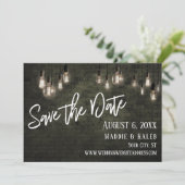 Ziegel und Edison-Leuchten - Datum vormerken mit D Save The Date (Stehend Vorderseite)