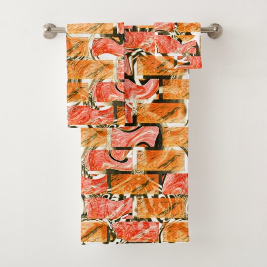 Ziegelartig zeichnend mit hellen Farbtönen Badhandtuch Set (Insitu)