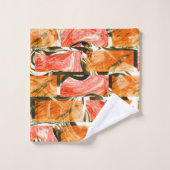 Ziegelartig zeichnend mit hellen Farbtönen Badhandtuch Set (Waschlappen)