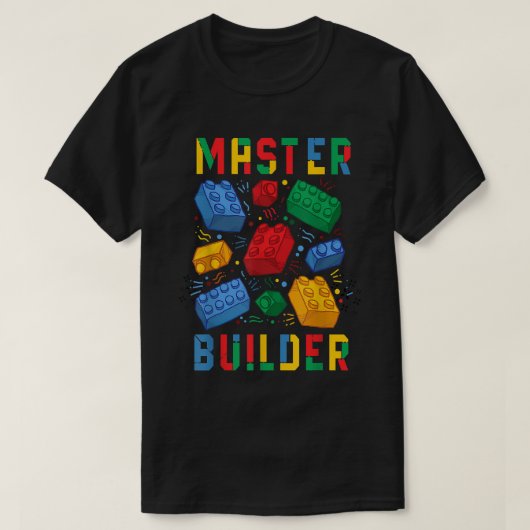 Ziegelbauer Funny Blocks Master Builder T-Shirt (Design vorne)